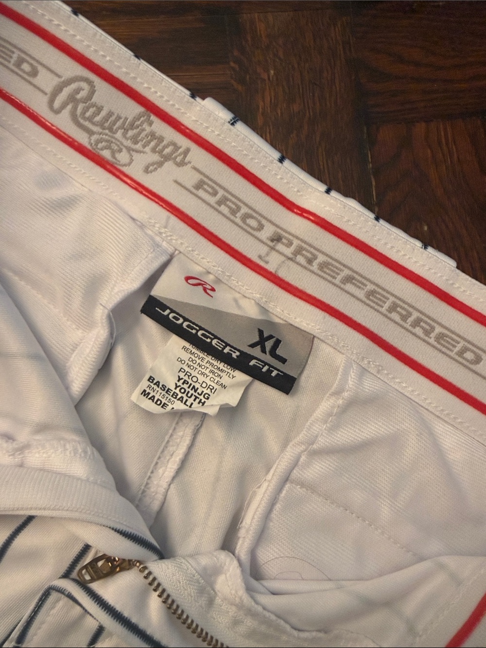 Youth XL Rawlings Pinstripe Baseball Knickers with Navy Stripes - Picture 2 of 3